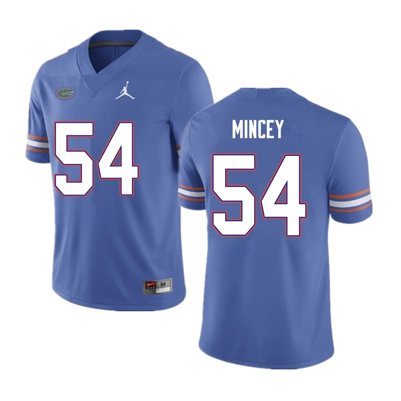 Men's NCAA Florida Gators Gerald Mincey #54 Stitched Authentic Nike Blue College Football Jersey KFH2265AN